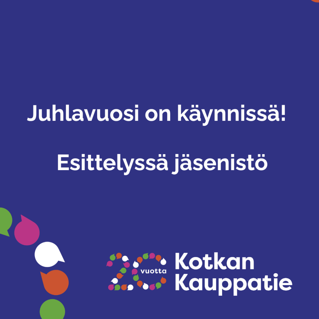 Kotkan Kauppatie ry toimii yritysten ja yhteisöjen äänenä, edistää yhteistoimintaa ja parantaa jäsentensä toimintaedellytyksiä.